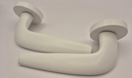 Klamka Julia biała szyld okrągły VDS