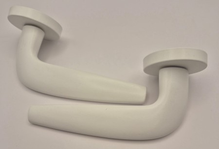 Klamka Julia biała szyld okrągły VDS