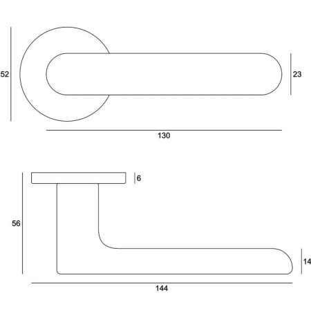 Klamka CREO FIT czarna szyld okrągły VDS
