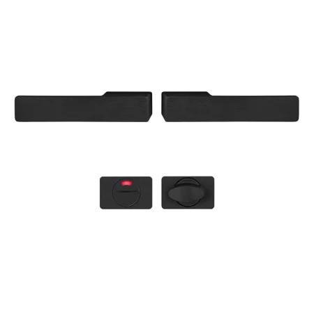 Klamka + klamka Libera AXA drzwi wewnętrzne F8 czarna z rozetą WC