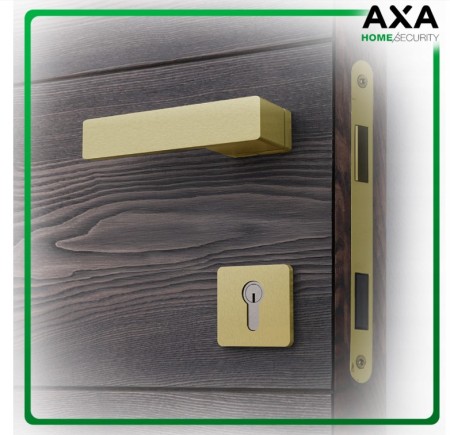 Klamka + klamka Libera AXA drzwi wewnętrzne F3 złota z rozetą na wkładkę