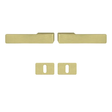 Klamka + klamka Libera AXA drzwi wewnętrzne F3 złota z rozetą na klucz