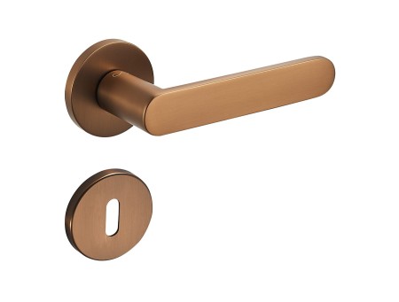 Klamka Wenus Fit KWF O 900 brąz satyna szyld okrągły Infinity Line