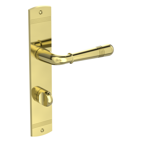 Przejdź do produktu Klamka Fabio mosiądz błyszczący długi szyld WC Griffwerk   