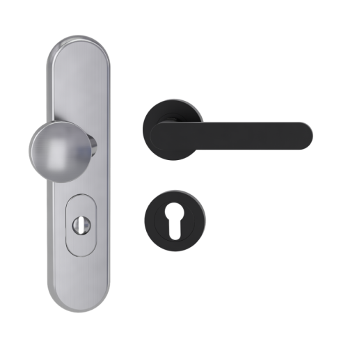 Przejdź do produktu Gałko-klamka zewnętrzna COMBI_AVUS z zabezpieczeniem grafitowo czarny Griffwerk