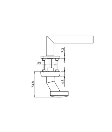 Gałko-klamka zewnętrzna COMBI_AVUS z zabezpieczeniem kaszmirowy szary Griffwerk rysunek techniczny