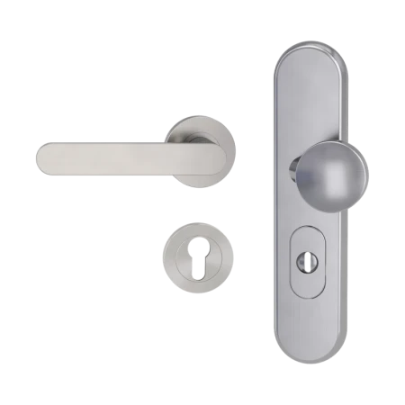 Gałko-klamka zewnętrzna COMBI_AVUS z zabezpieczeniem velvet szary Griffwerk