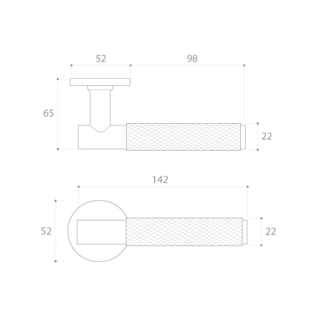 Klamka Time szyld płaski okrągły, brąz matowy Corona