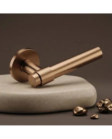 Klamka Allure Slim szyld płaski okrągły, brąz matowy Corona