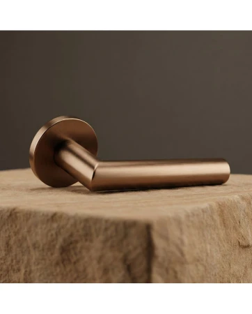 Klamka Elle szyld płaski okrągły, brąz matowy Corona