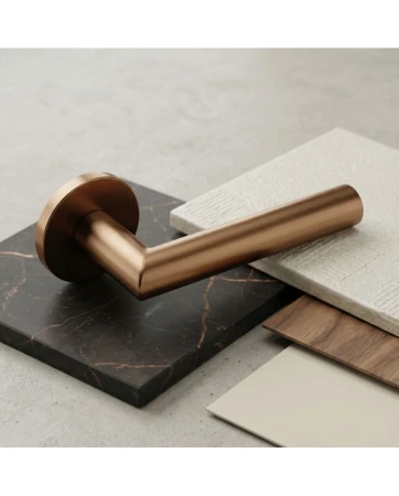 Klamka Elle szyld płaski okrągły, brąz matowy Corona