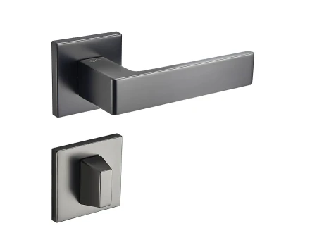 Klamka Apollo FIT KAF BN00 szyld kwadratowy GUN-METAL Infinity Line z rozetą WC