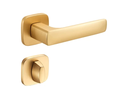 Klamka Asti KSI QO MG00 rozeta kwadratowa owalna złoty-mat Infinity Line z rozetą WC