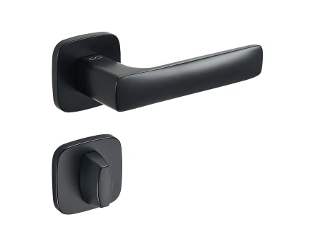Klamka Asti KSI QO B00 rozeta kwadratowa owalna czarna Infinity Line z rozetą WC
