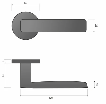 Klamka Asti KSI O M700 rozeta okrągła chrom mat Infinity Line rysunek techniczny