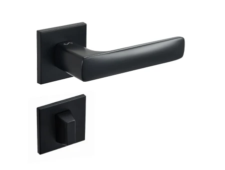 Klamka Asti KSI B00 rozeta kwadratowa, czarna Infinity Line z rozetą WC