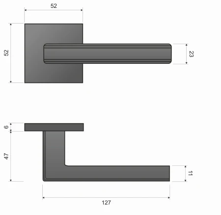 Klamka Florence KFL B00 rozeta kwadratowa brąz satyna Infinity Line