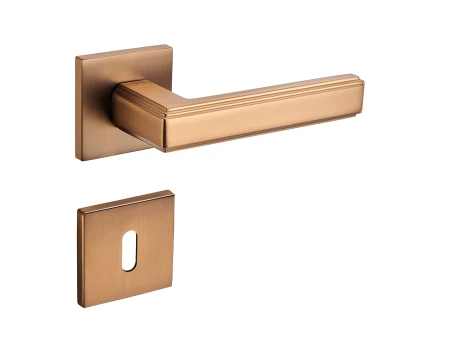 Klamka Florence KFL 900 rozeta kwadratowa brąz satyna Infinity Line z rozetą na klucz