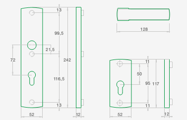 Klamka + klamka Jupiter PREMIUM FLEX AXA F8 czarna