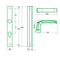 Klamka+ klamka Slim PLUS AXA