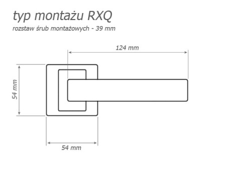 Klamka Quatro KUQ 500 stal nierdzewna szyld kwadratowy Infinity Line