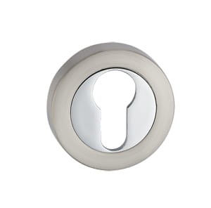 Rozeta okrągła RCK 102 wkładka satyna/chrom