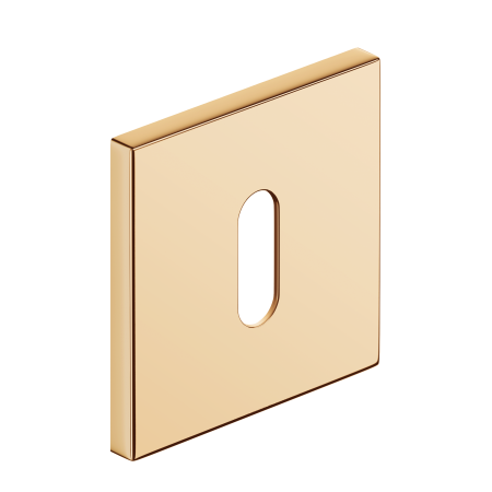 Rozeta kwadratowa SLIM na klucz mosiądz błyszczący