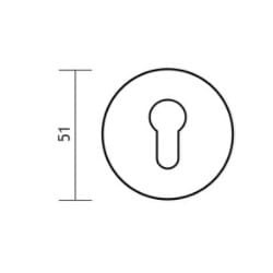 Rozeta okrągła R68F chrom szczotkowany wkładka