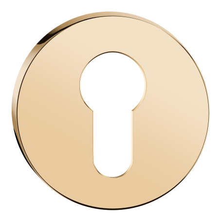 Rozeta okrągła SLIM na wkładkę mosiądz błyszczący