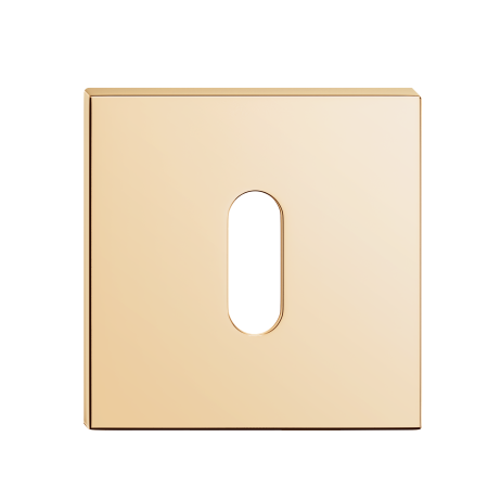 Rozeta kwadratowa SLIM na klucz mosiądz błyszczący