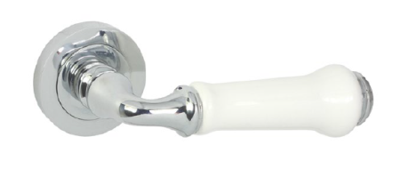 Klamka Domino Ludwik-R M6/white szyld okrągły