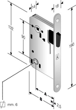 Zamek magnetyczny Bonaiti B-TWIN 941 WC z blachą zaczepową i metalową redukcją 4/6