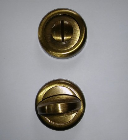 Klamka Ottocento porcelana gładka kremowa szyld okrągły brązowy przecierany