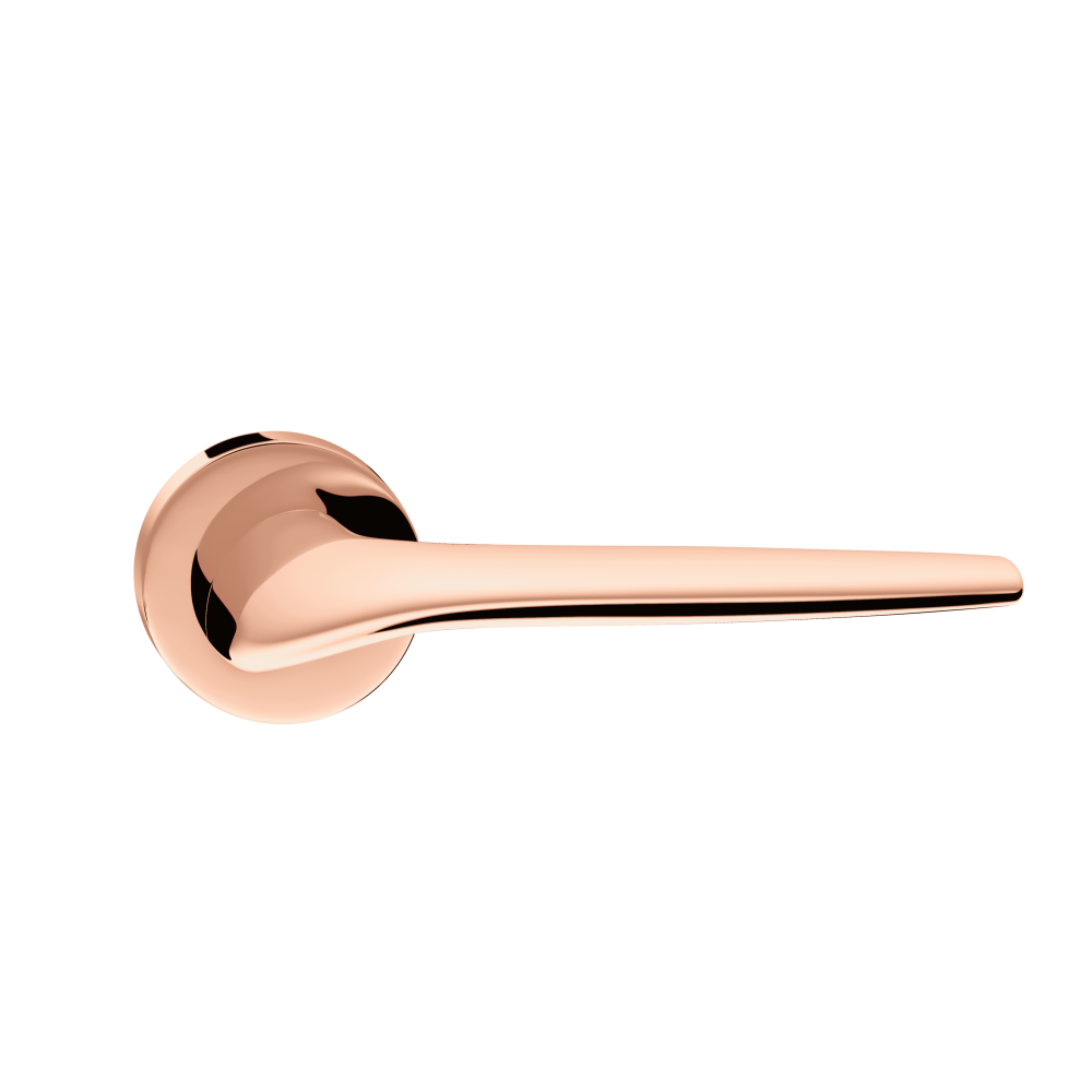 Klamka Soft miedź błyszcząca szyld okrągły PVD Corona