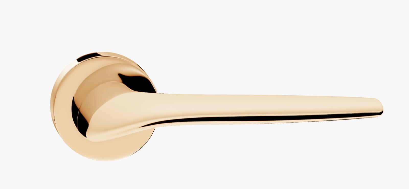 Klamka Soft mosiądz błyszczący szyld okrągły PVD Corona