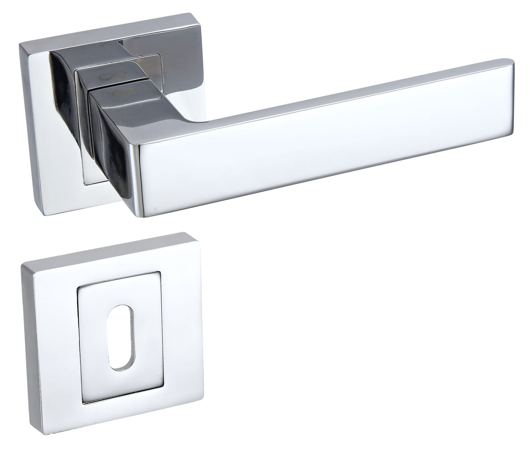 Klamka Apollo KAO 700 chrom połysk szyld kwadratowy Infinity Line