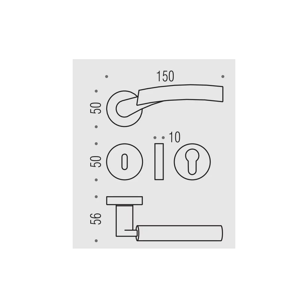 Klamka Colombo Mixa OP/OM - złoty/złoty mat szyld okrągły