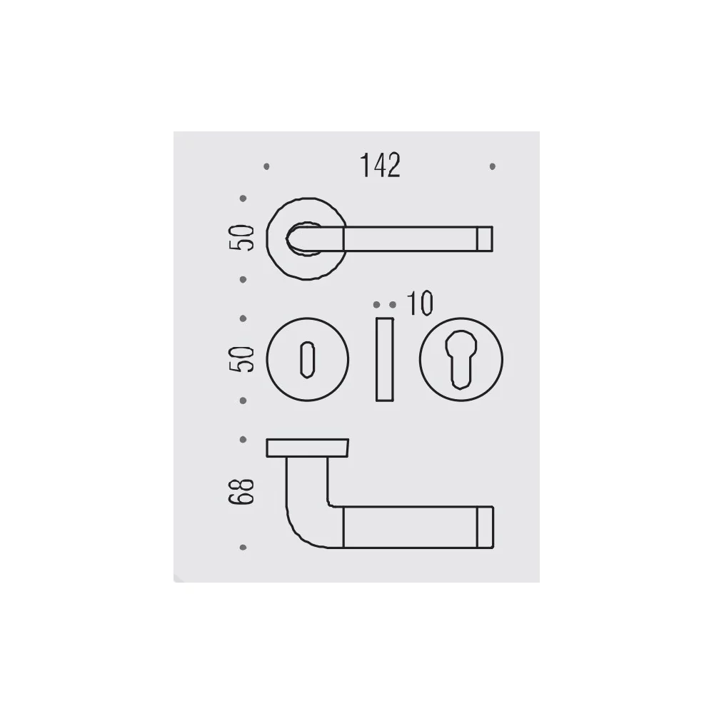 Klamka Colombo Taipan CR/CM- chrom/chrom mat szyld okrągły
