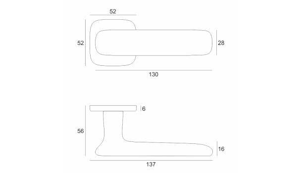 Klamka Flow R82F szyld kwadratowy zaoblony antracyt VDS