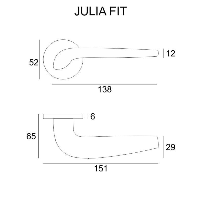 Klamka Julia Fit złota połysk szyld okrągły VDS