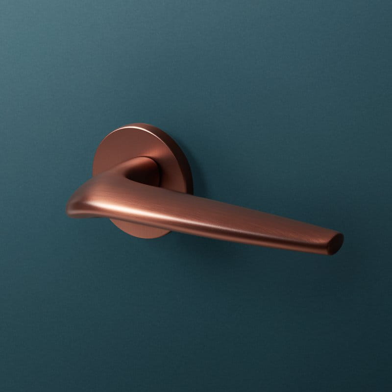 Klamka Julia Fit miedź satyna szyld okrągły VDS