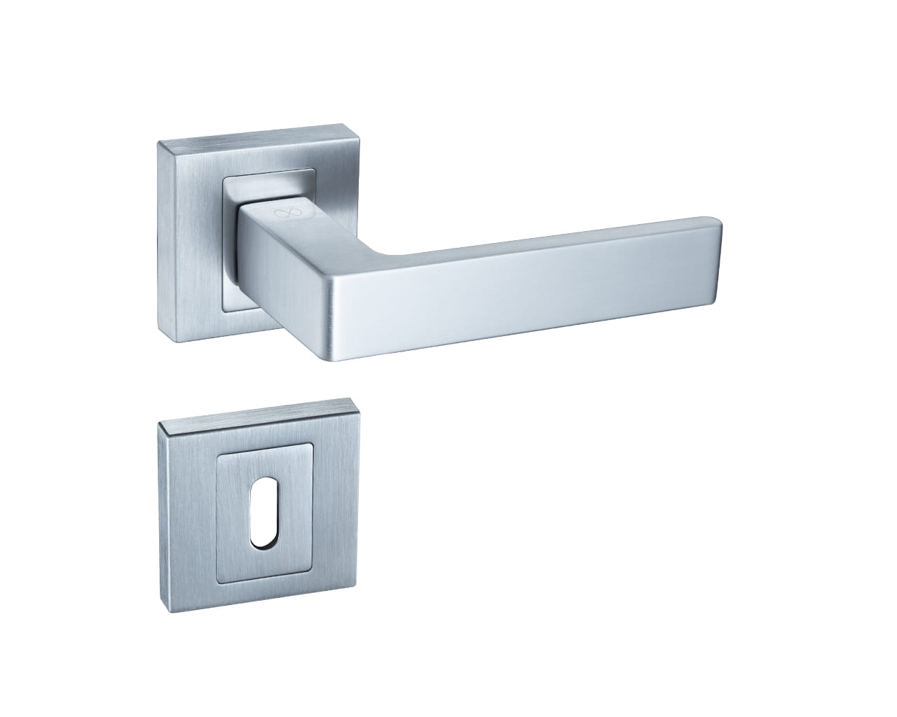 Klamka Apollo KAO M700 chrom mat szyld kwadratowy Infinity Line