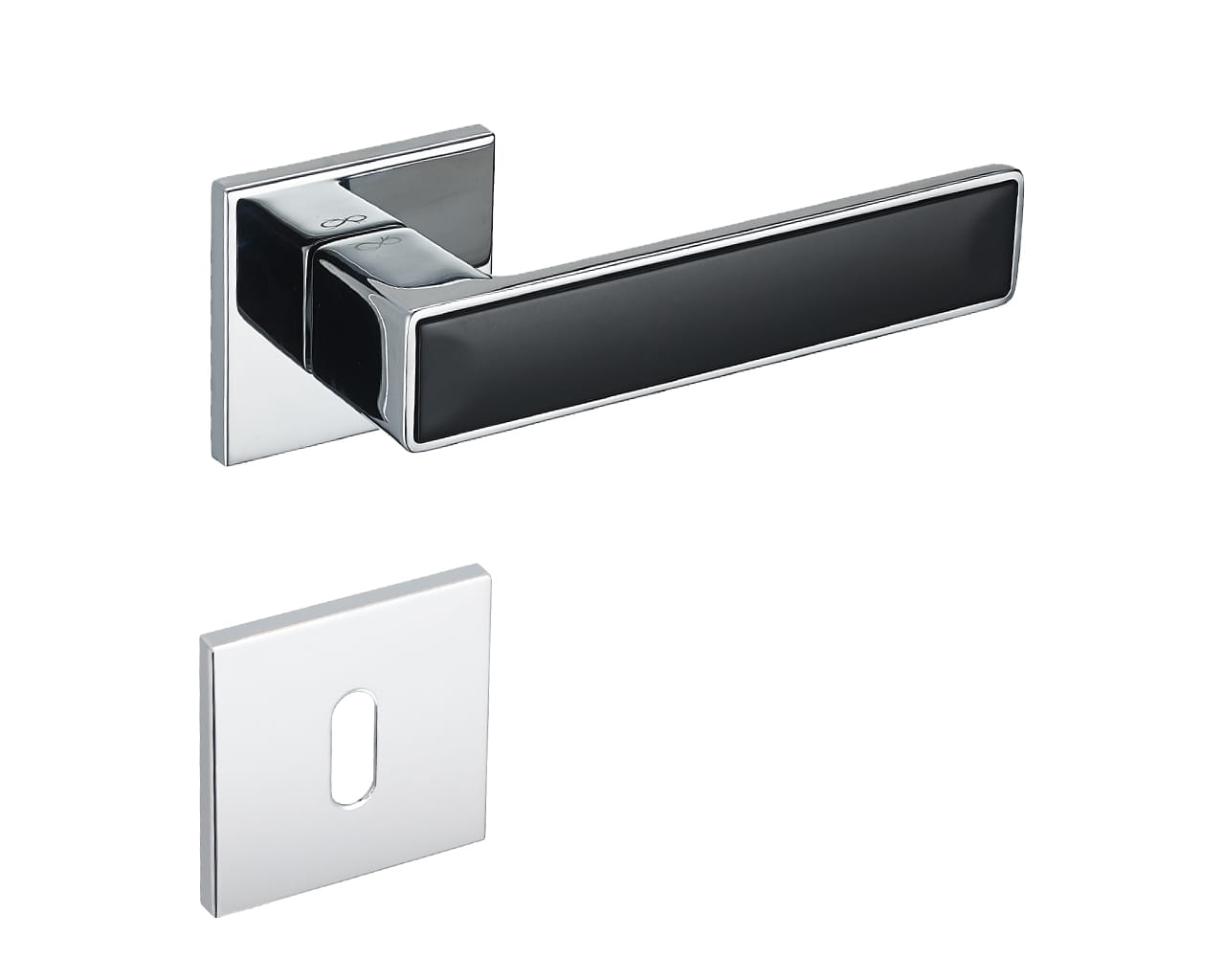 Klamka Concept Fit KCF 700/B00 chrom połysk/czarny szyld kwadratowy Infinity Line