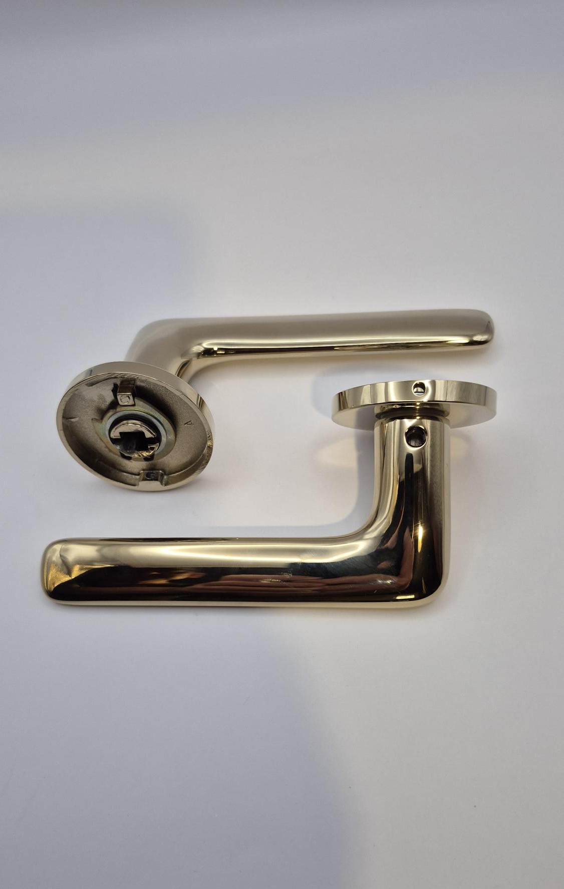 Klamka ONO FIT złoty połysk PVD szyld okrągły VDS