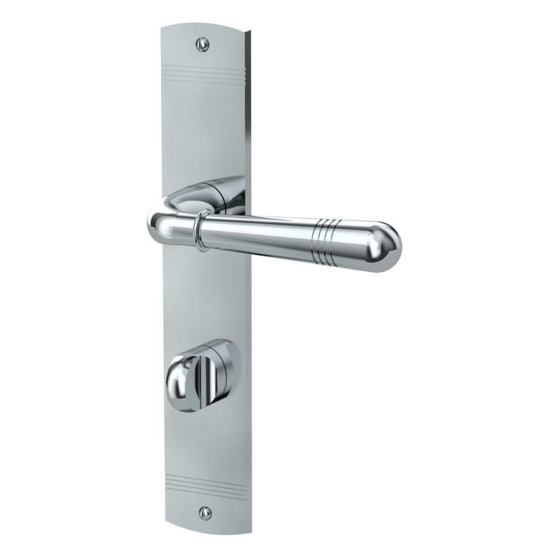 Klamka Fabio chrom połysk długi szyld WC Griffwerk