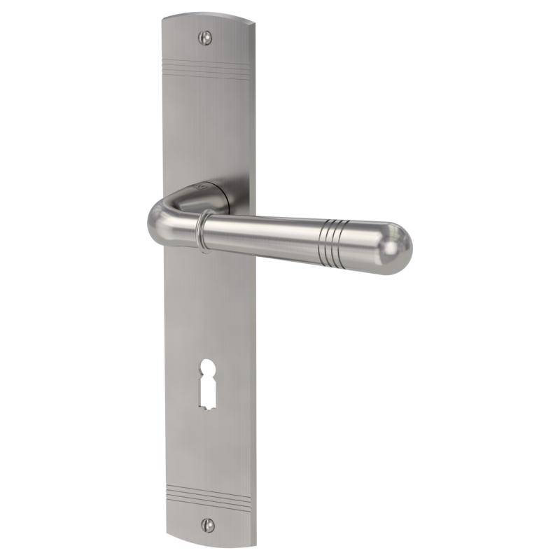 Klamka Fabio velvet szary długi szyld klucz Griffwerk