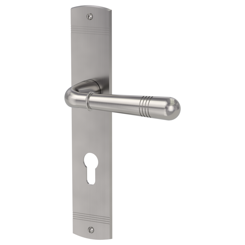 Klamka Fabio velvet szary długi szyld wkładka Griffwerk