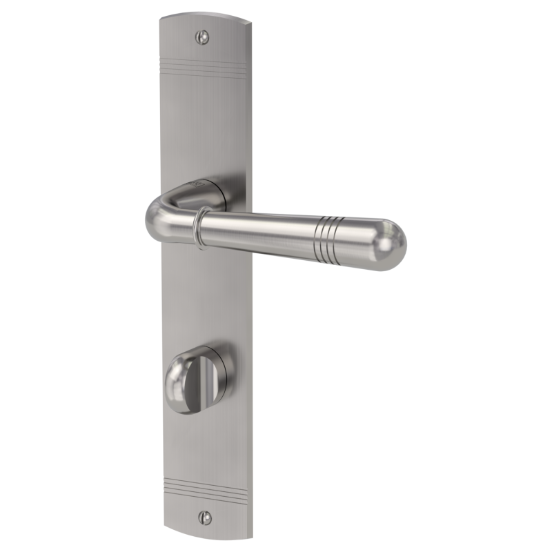 Klamka Fabio velvet szary długi szyld WC Griffwerk