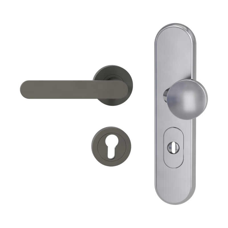 Gałko-klamka zewnętrzna COMBI_AVUS z zabezpieczeniem kaszmirowy szary Griffwerk