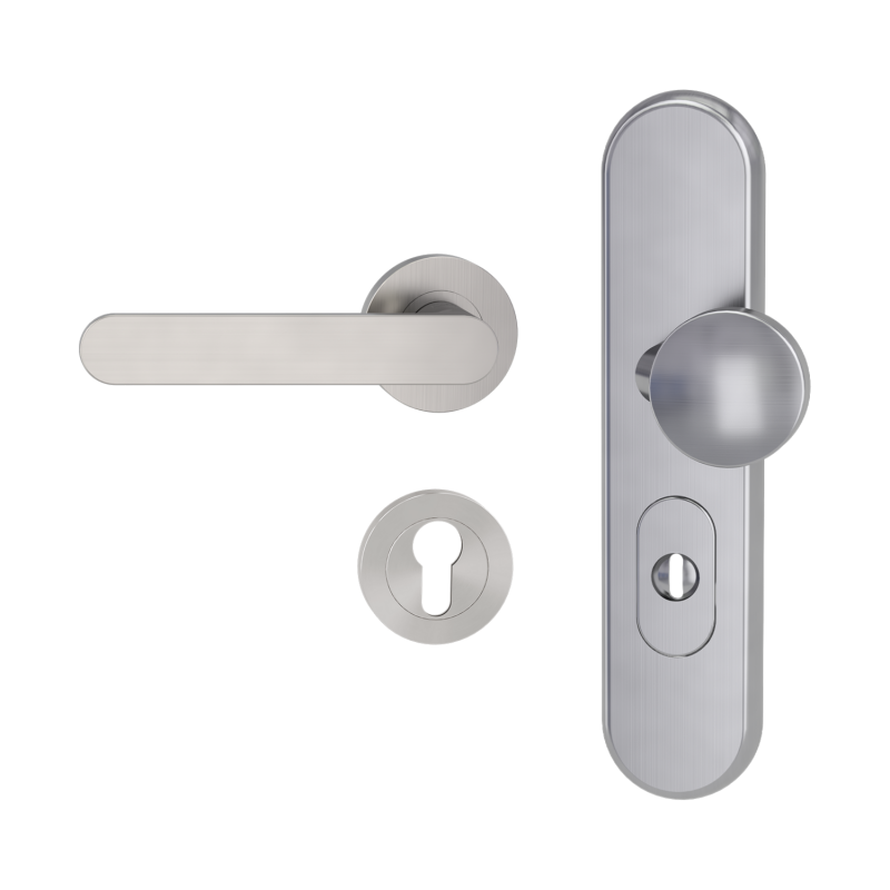 Gałko-klamka zewnętrzna COMBI_AVUS z zabezpieczeniem velvet szary Griffwerk